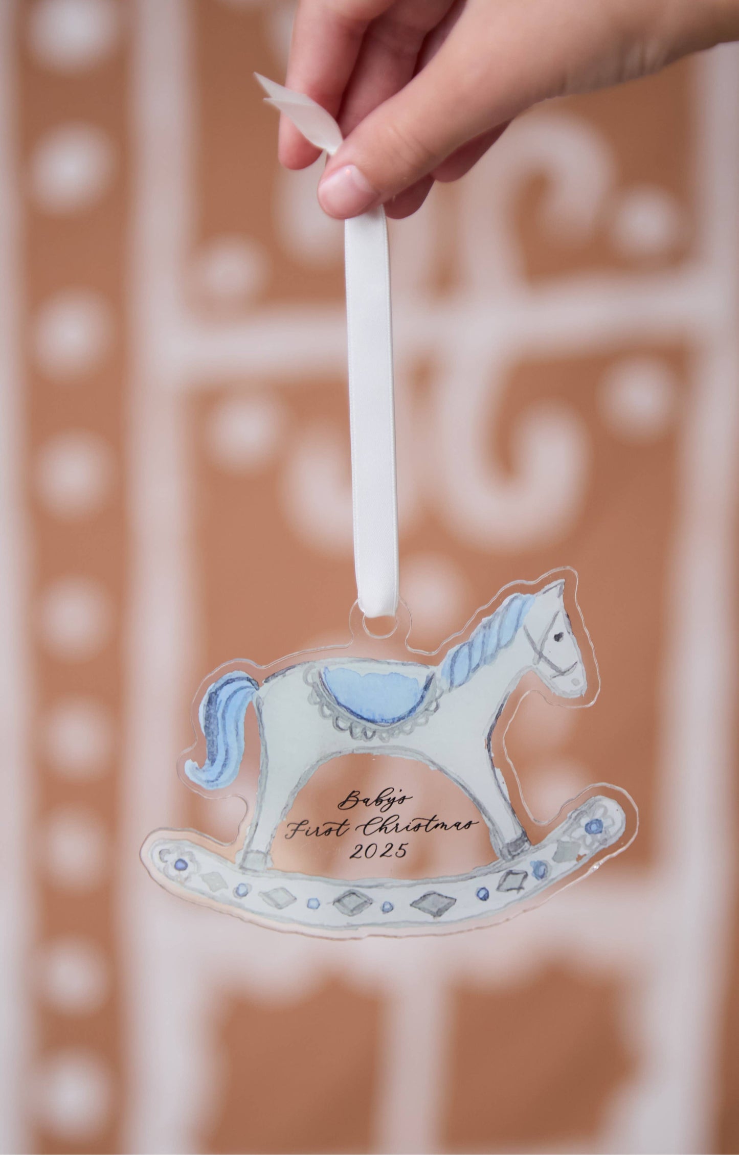 2025 Baby’s First Christmas Rocking Horse Ornament - Blue