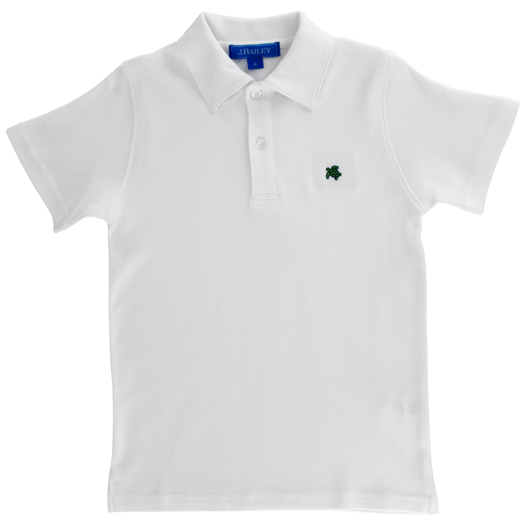 Short Sleeve White Polo