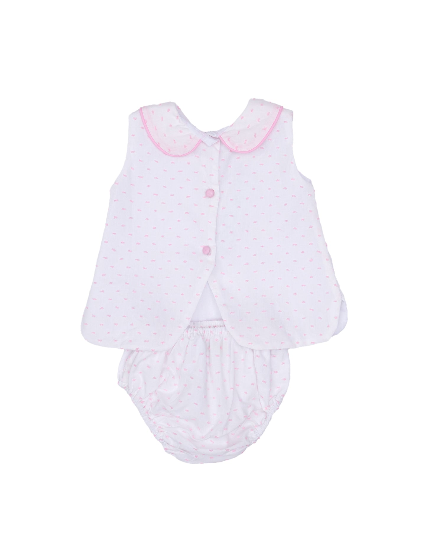 Pink Swiss Dot Raleigh Bloomer Set