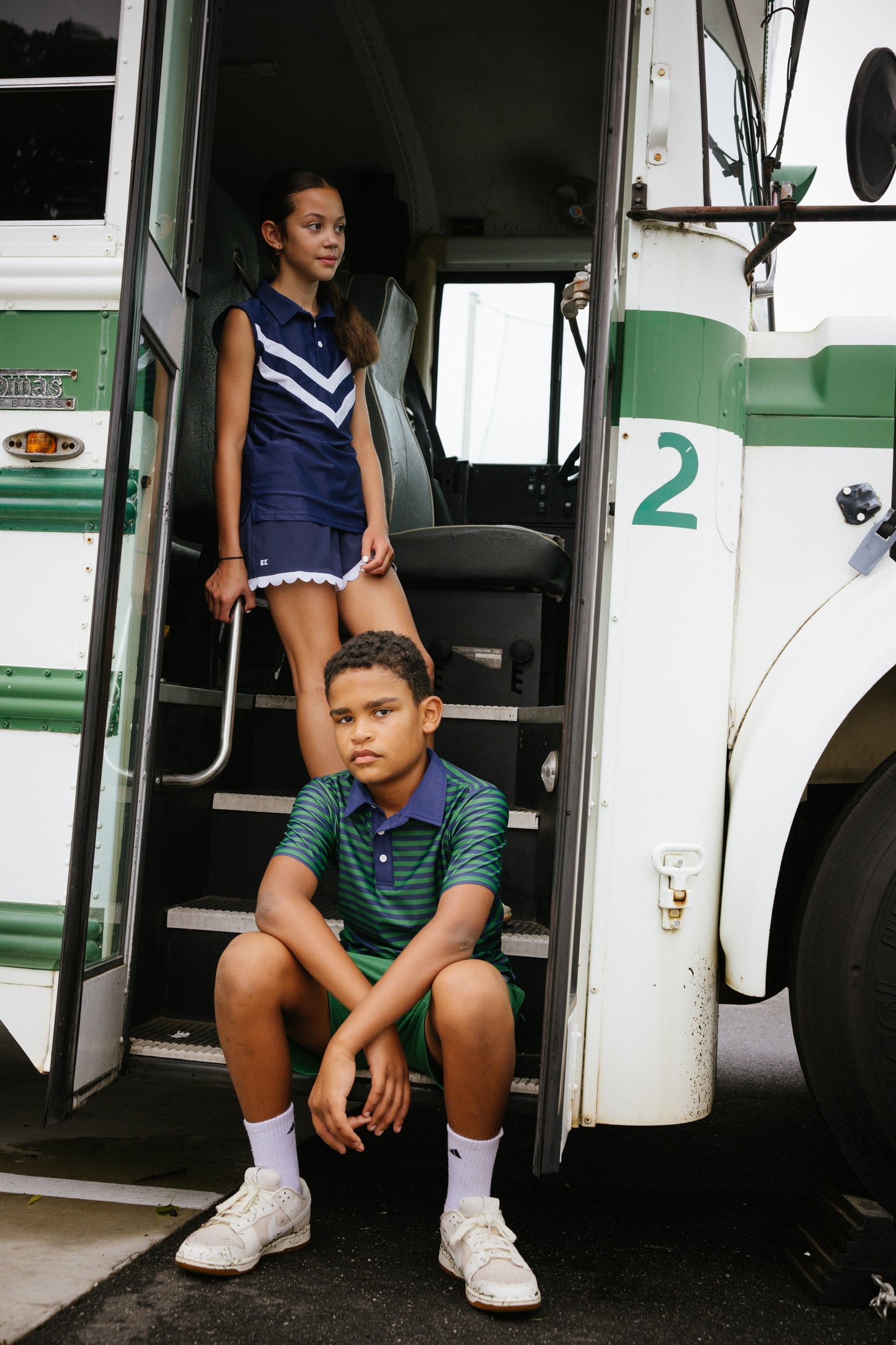 Navy/Green QB Stripe Polo