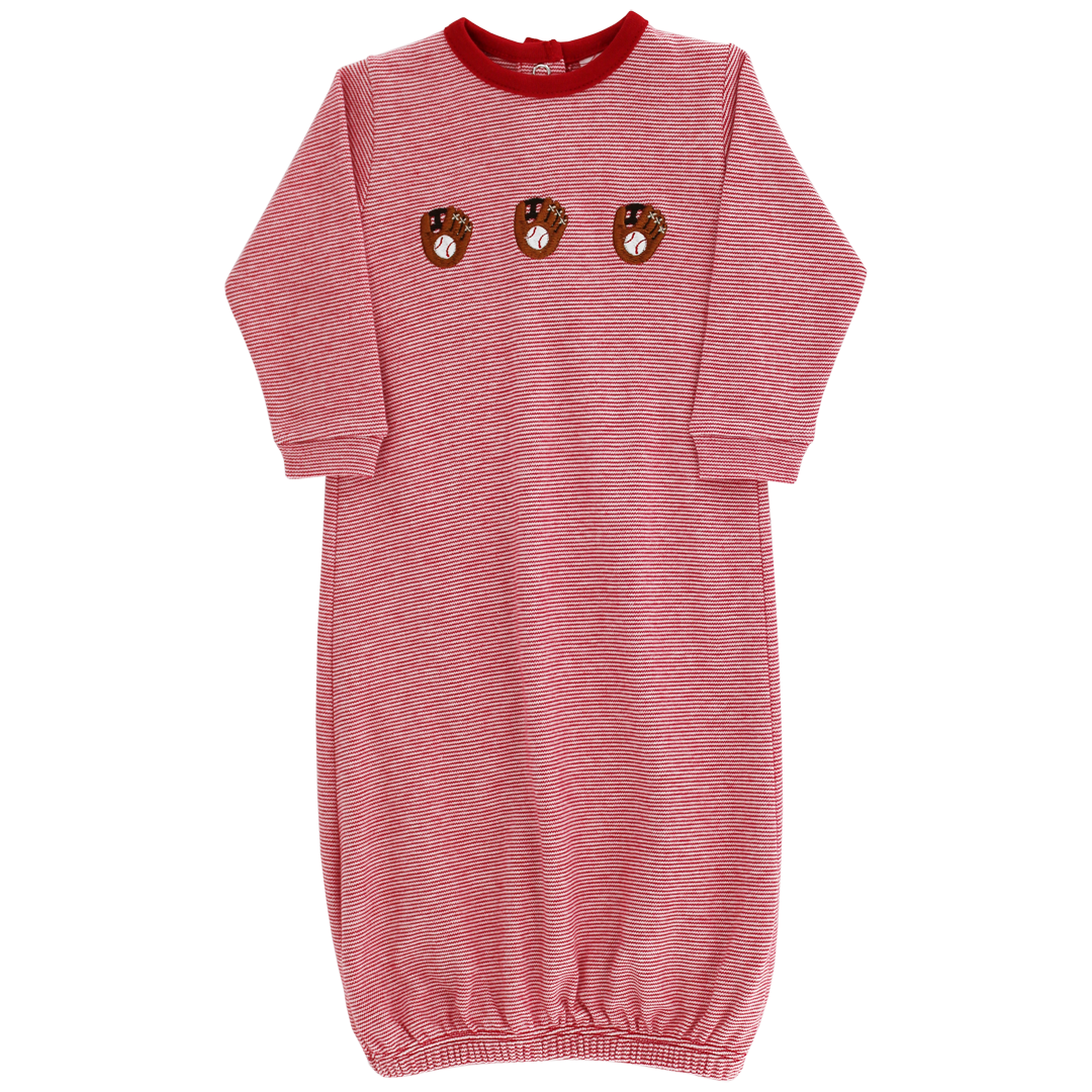 Baseball Infant Knit Gown