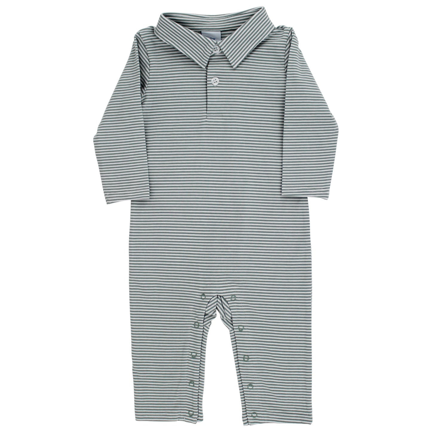 Sage Stripe Knit Collared Playsuit