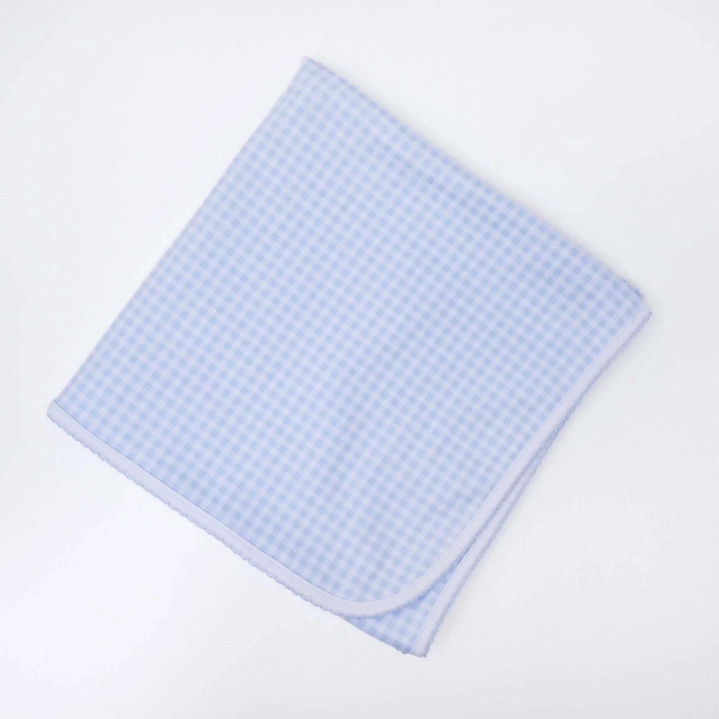 Mini Checks Blue Receiving Blanket