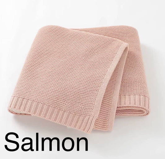 Nap Time Cotton Blanket - Salmon