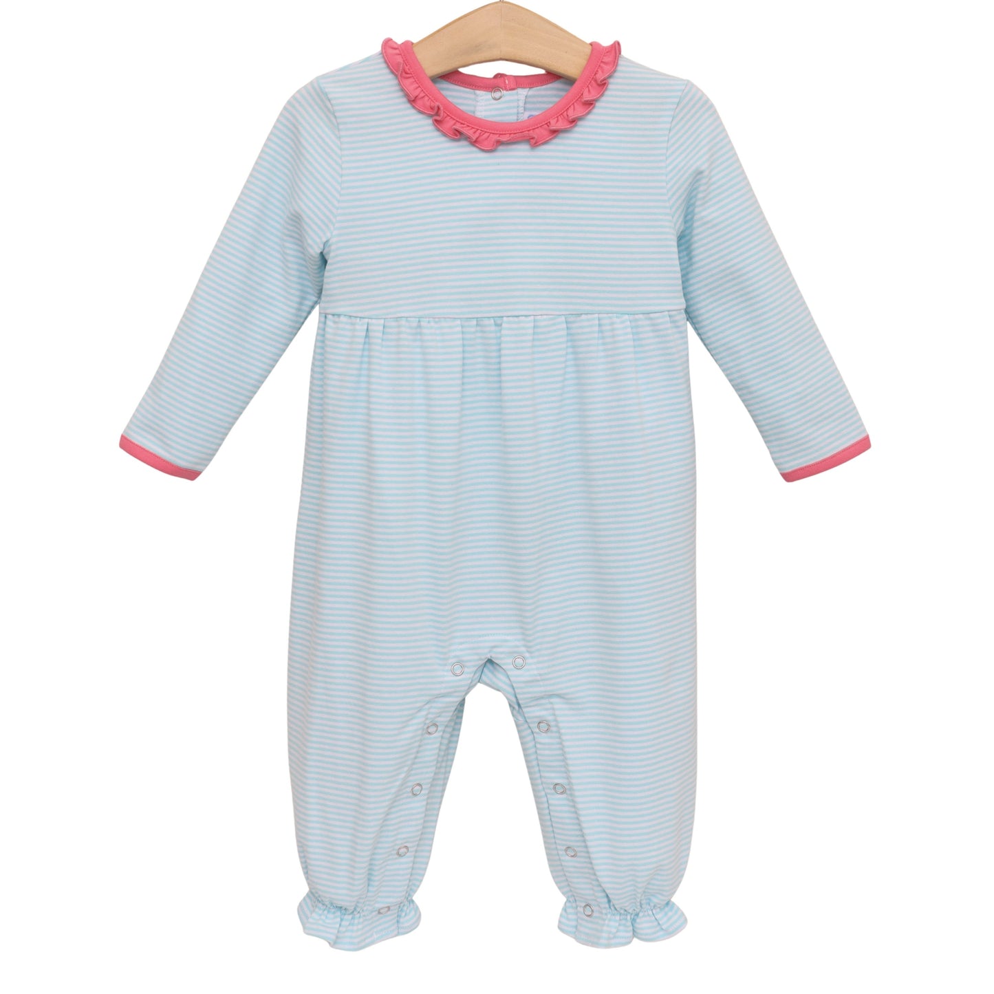 Annie Romper - Mint Stripe/Pink