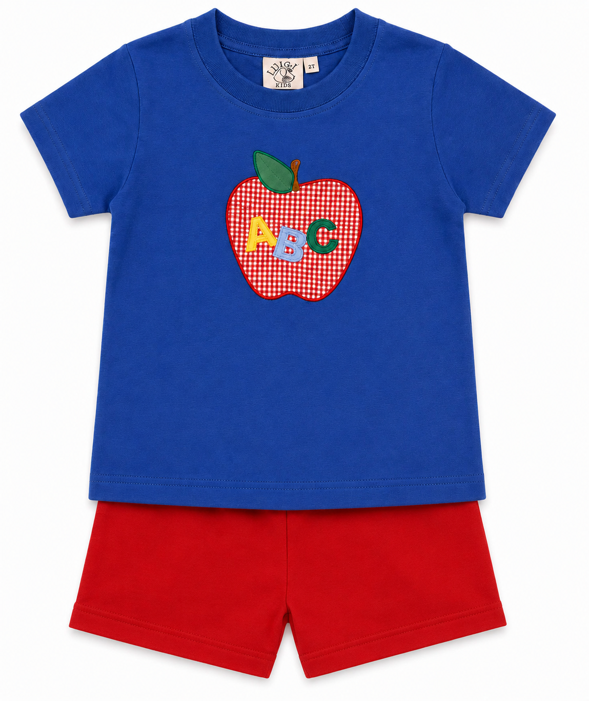 ABC Gingham Apple Short Set