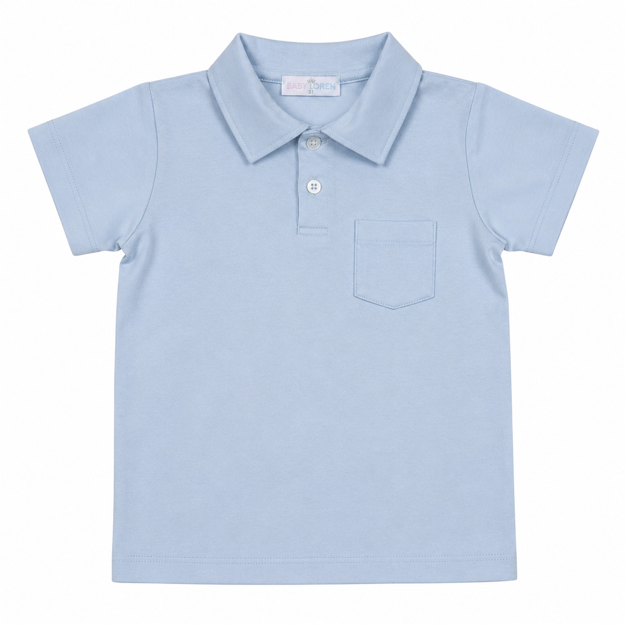Light Blue Pima Pocket Polo