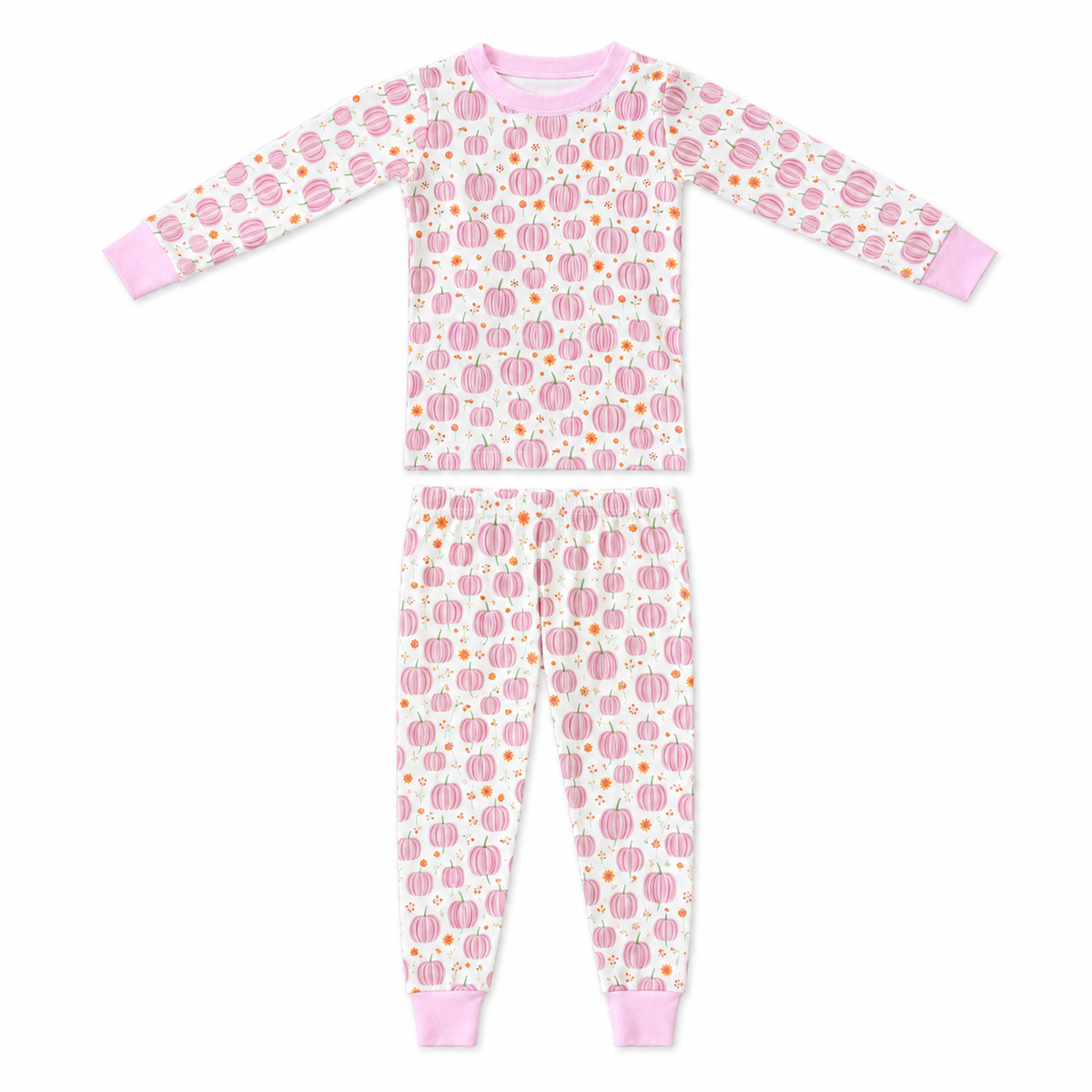 Autumn Blooms Pink Pumpkin PJ Set