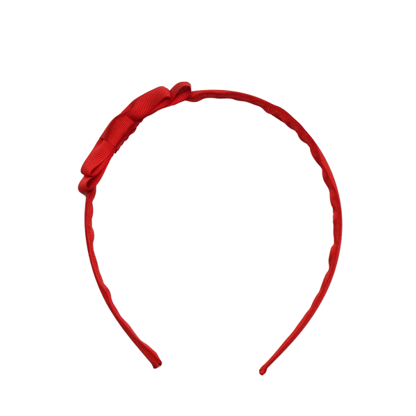 Red Audrey Bow Headband 0.5"