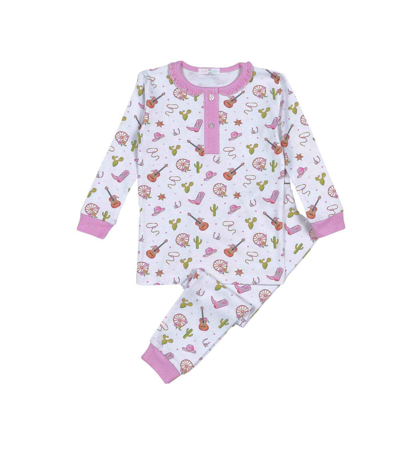 Pink Howdy Kids Long Sleeve Lounge Set