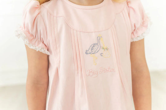 Stork Big Sister Pink Dress