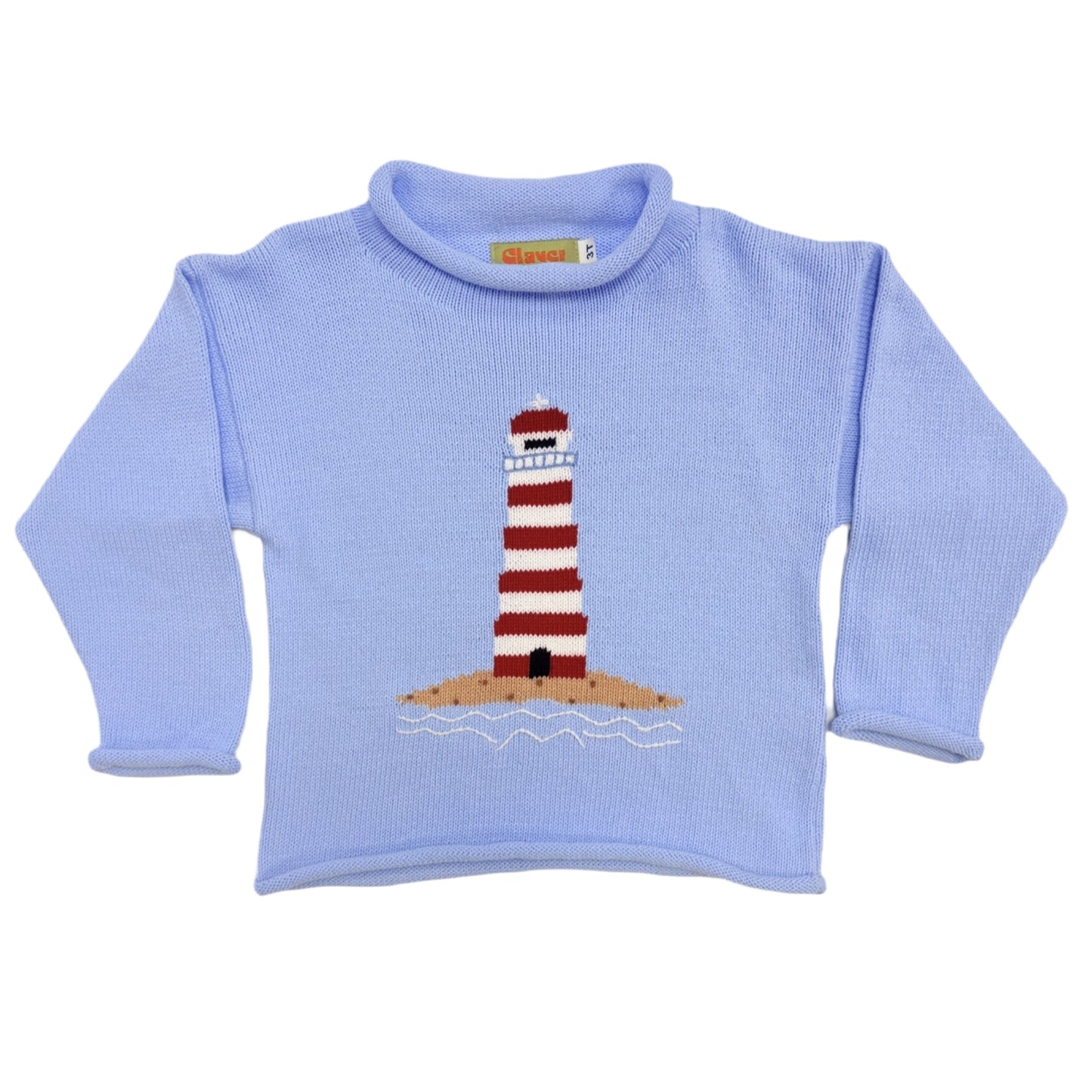 Lighthouse Blue Rollneck Sweater