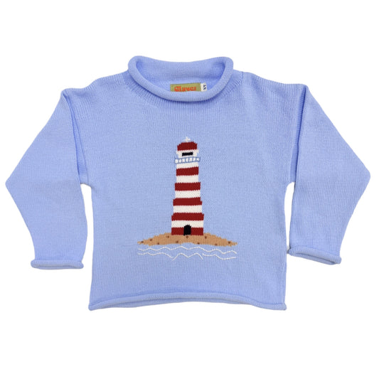 Lighthouse Blue Rollneck Sweater