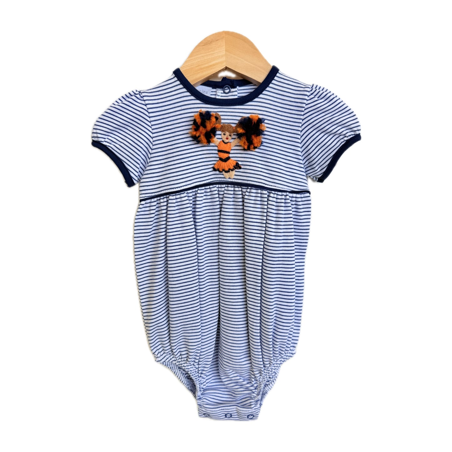 Navy Stripe Auburn Cheer Bubble