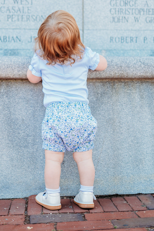 Blue Floral Bloomer Set