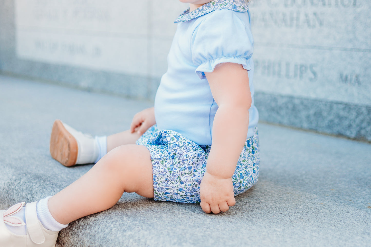 Blue Floral Bloomer Set