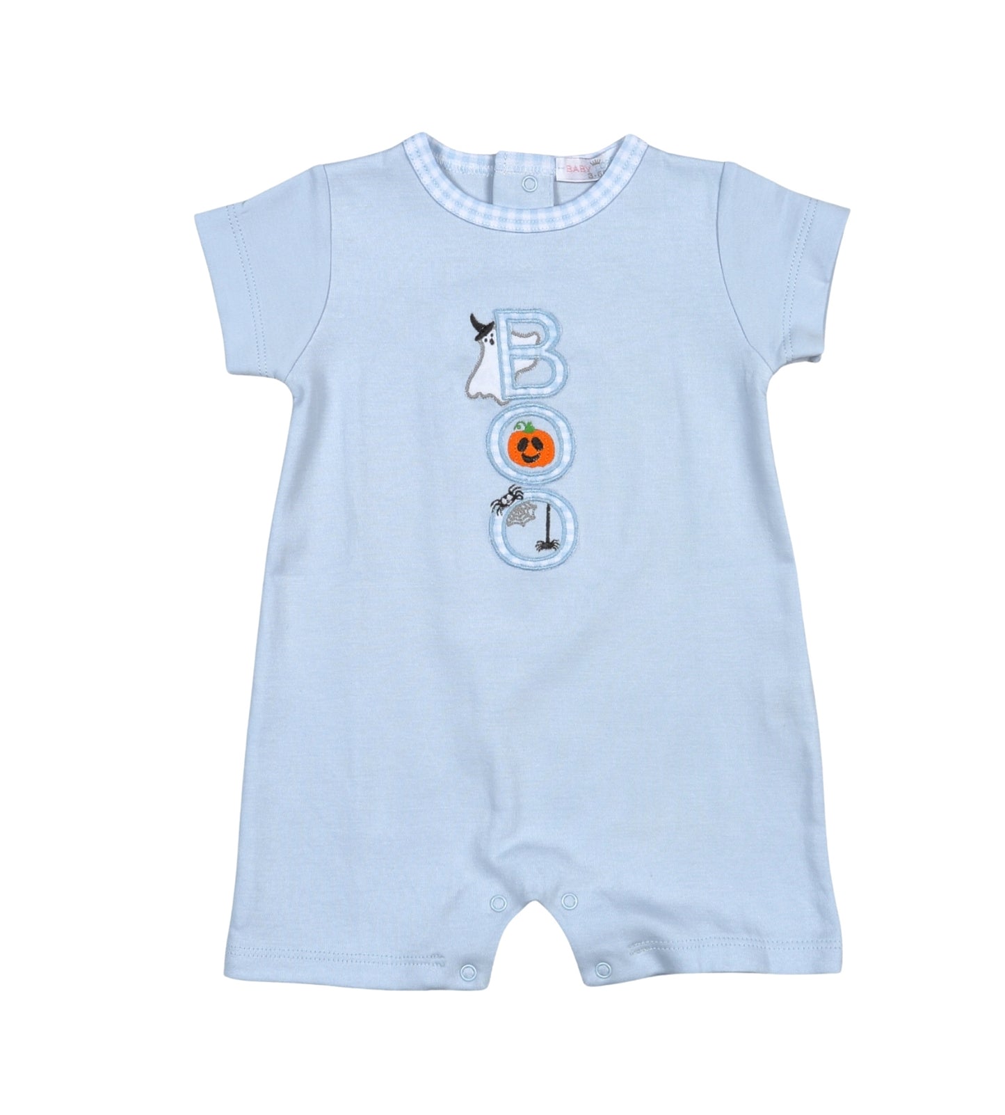 Spooky Blue Pima Applique Romper
