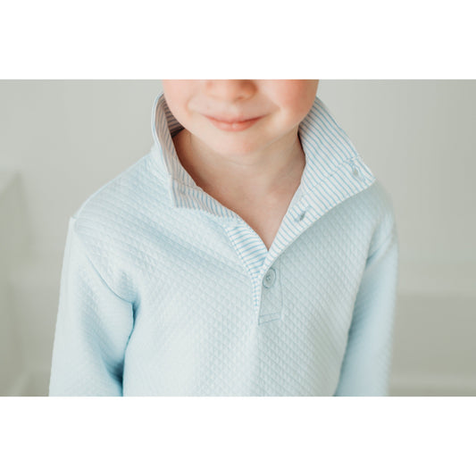 Light Blue Quilted Pullover