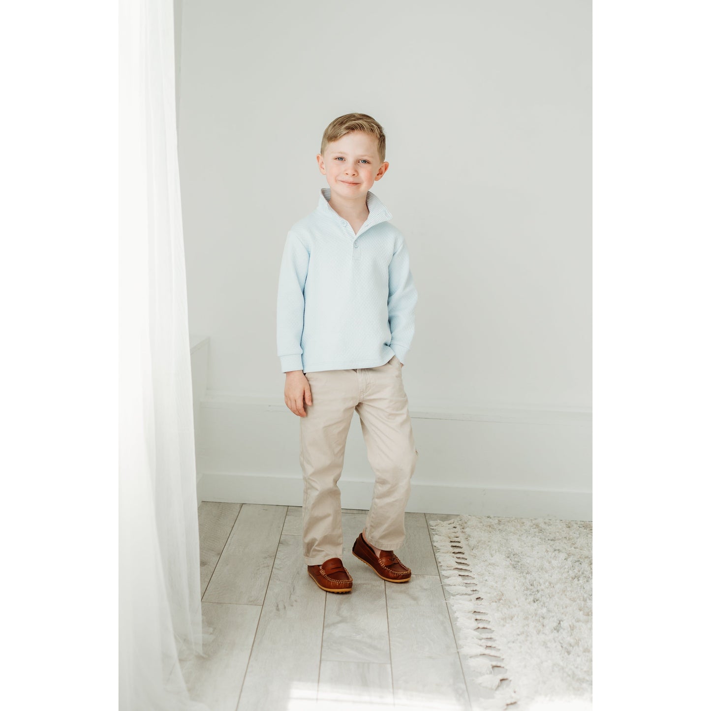 Light Blue Quilted Pullover