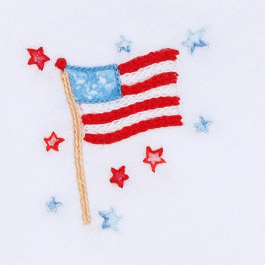 A Sparkly Fourth Embroidered Flag Collared Bubble