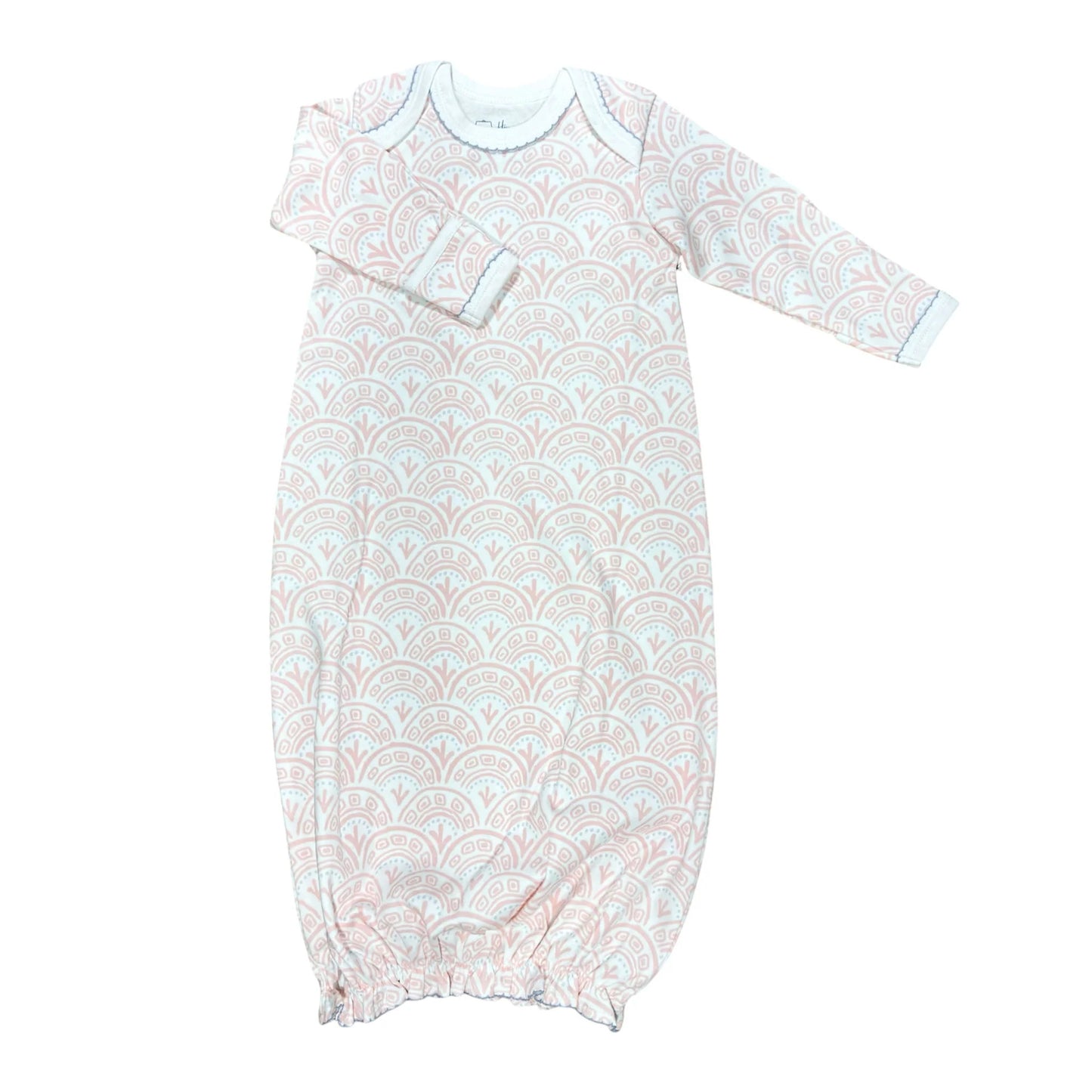 Baby Girl Pink Scallop Gown