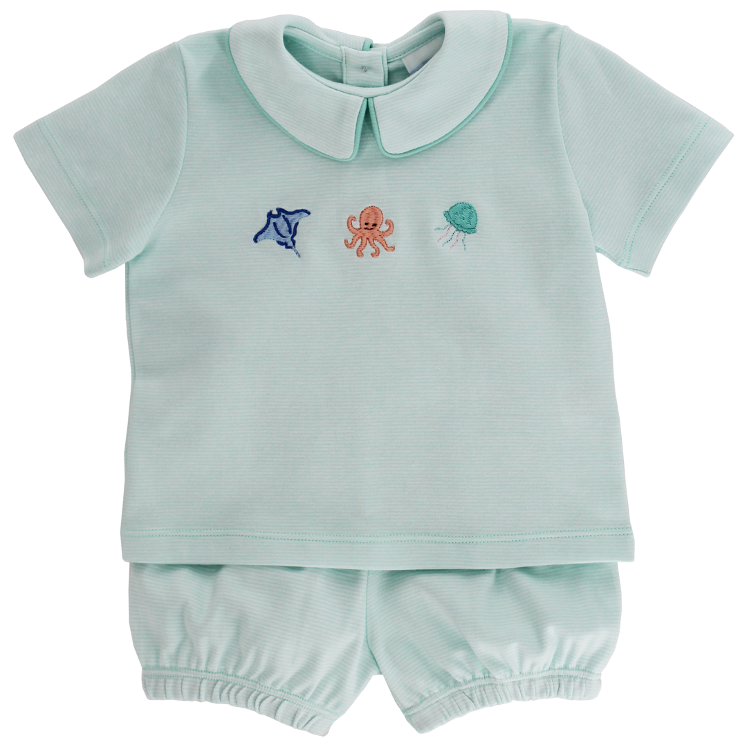 Sea Animals Boy Bloomer Short Set