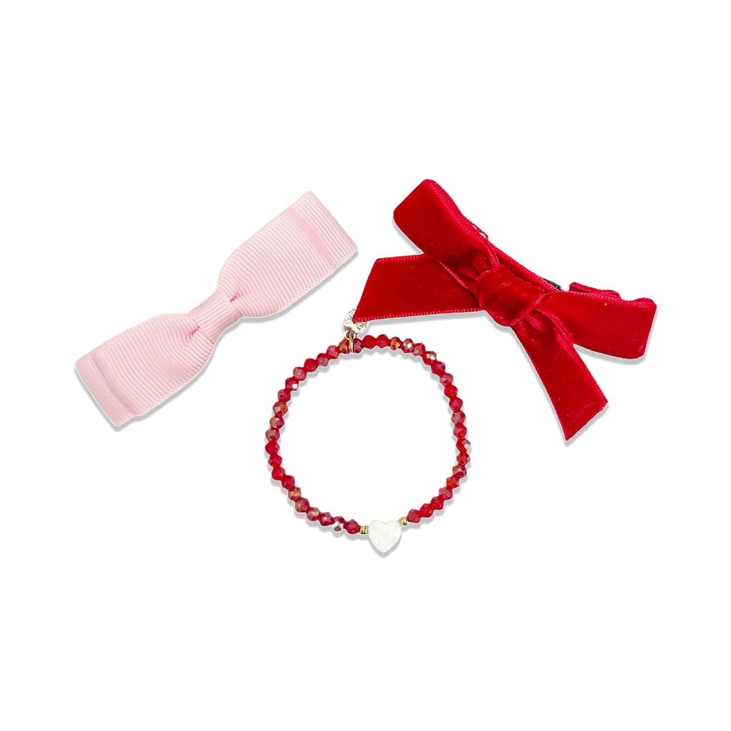 Christmas Tree Bows & Bracelets Gift Set