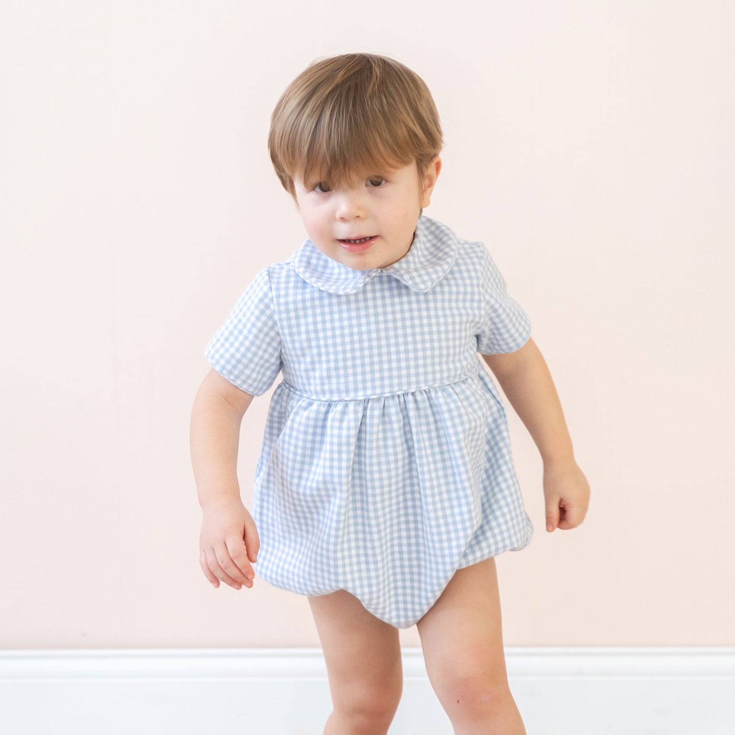 Lucas Boy Bubble Blue Gingham