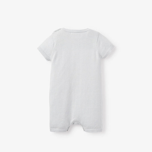 Blue Bunny Pom Tail Knit Romper