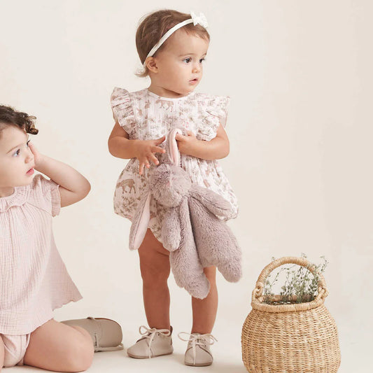 Pink Woodland Bunny Muslin Bubble