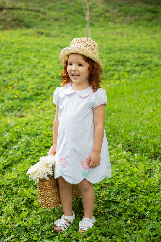 Flowers Polka Dot Kendall Dress