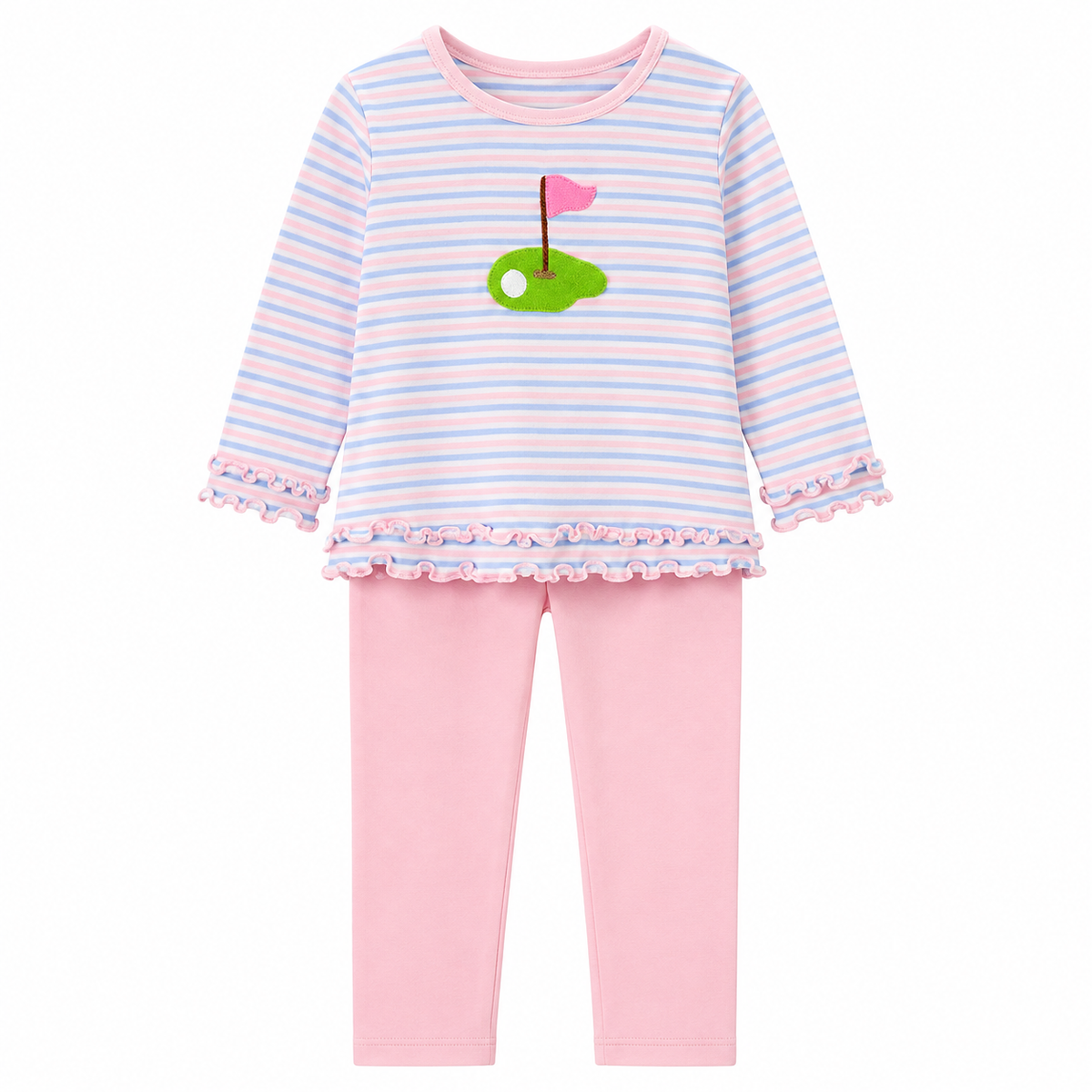 Golf Pink Stripe Legging Set