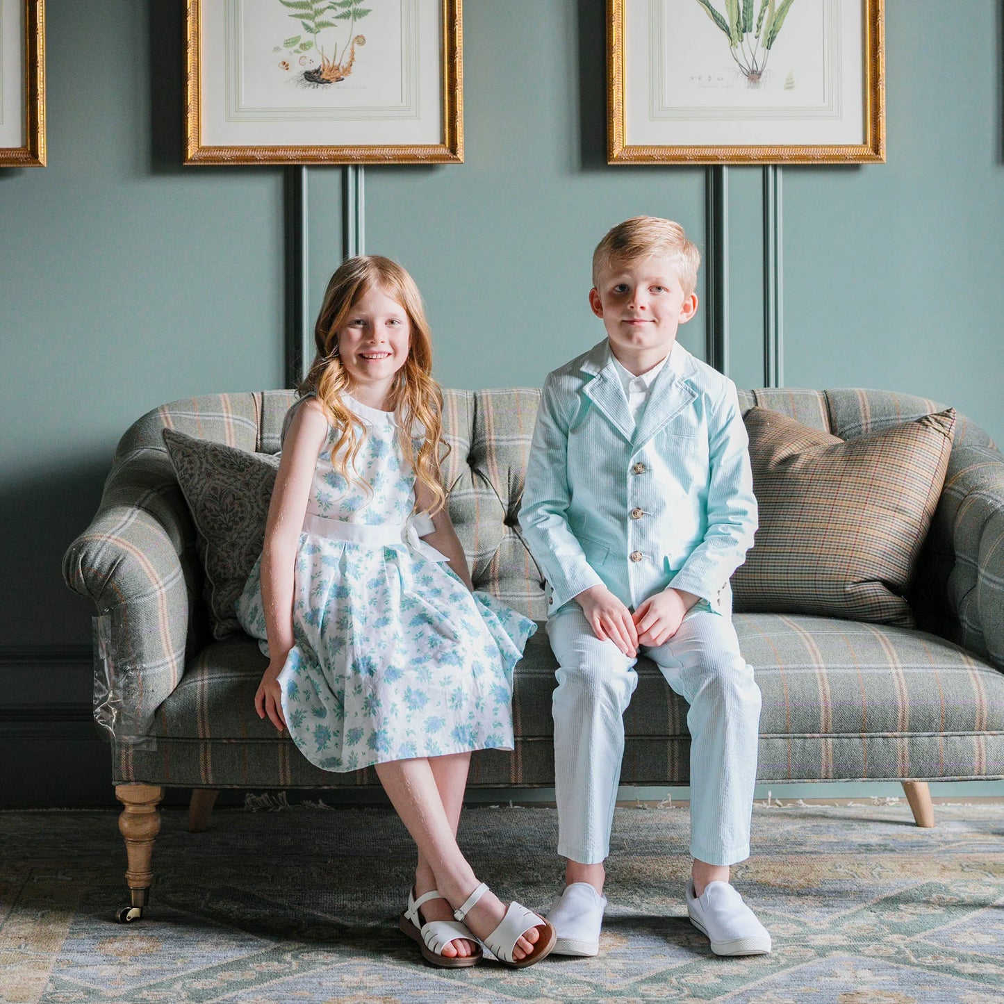 Coastal Floral Linen Tea Dress
