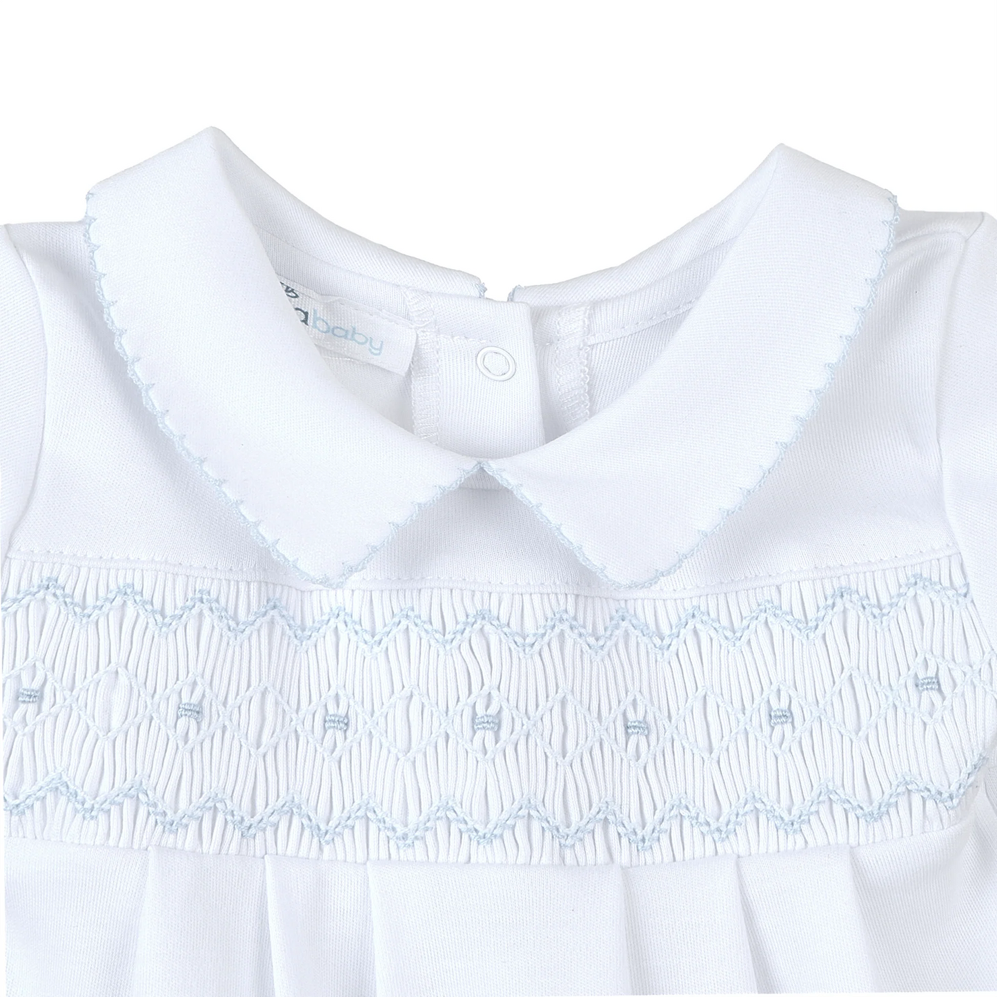 Landon's Classic Blue Smocked Footie