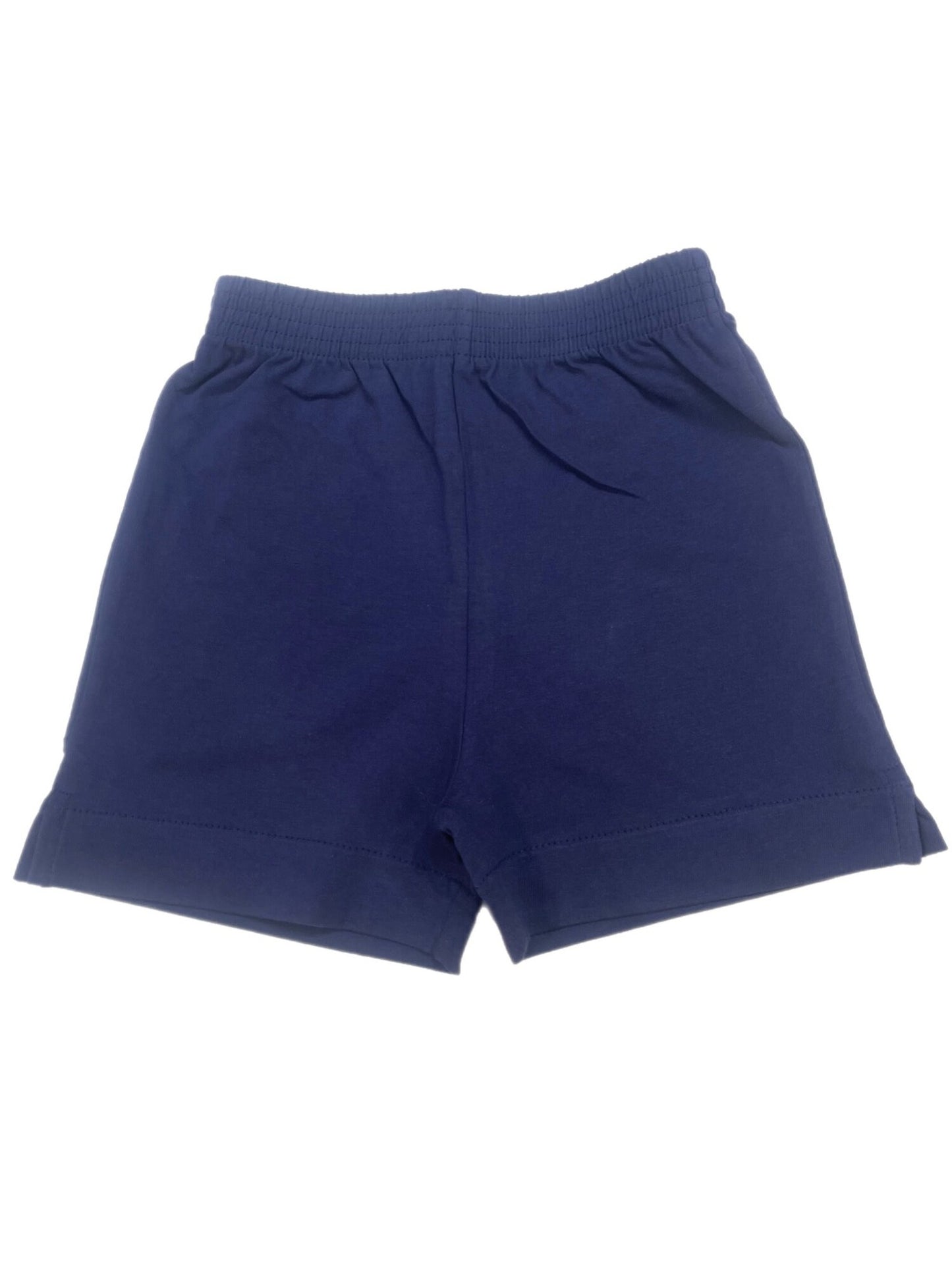 Navy Knit Elastic Waist Shorts