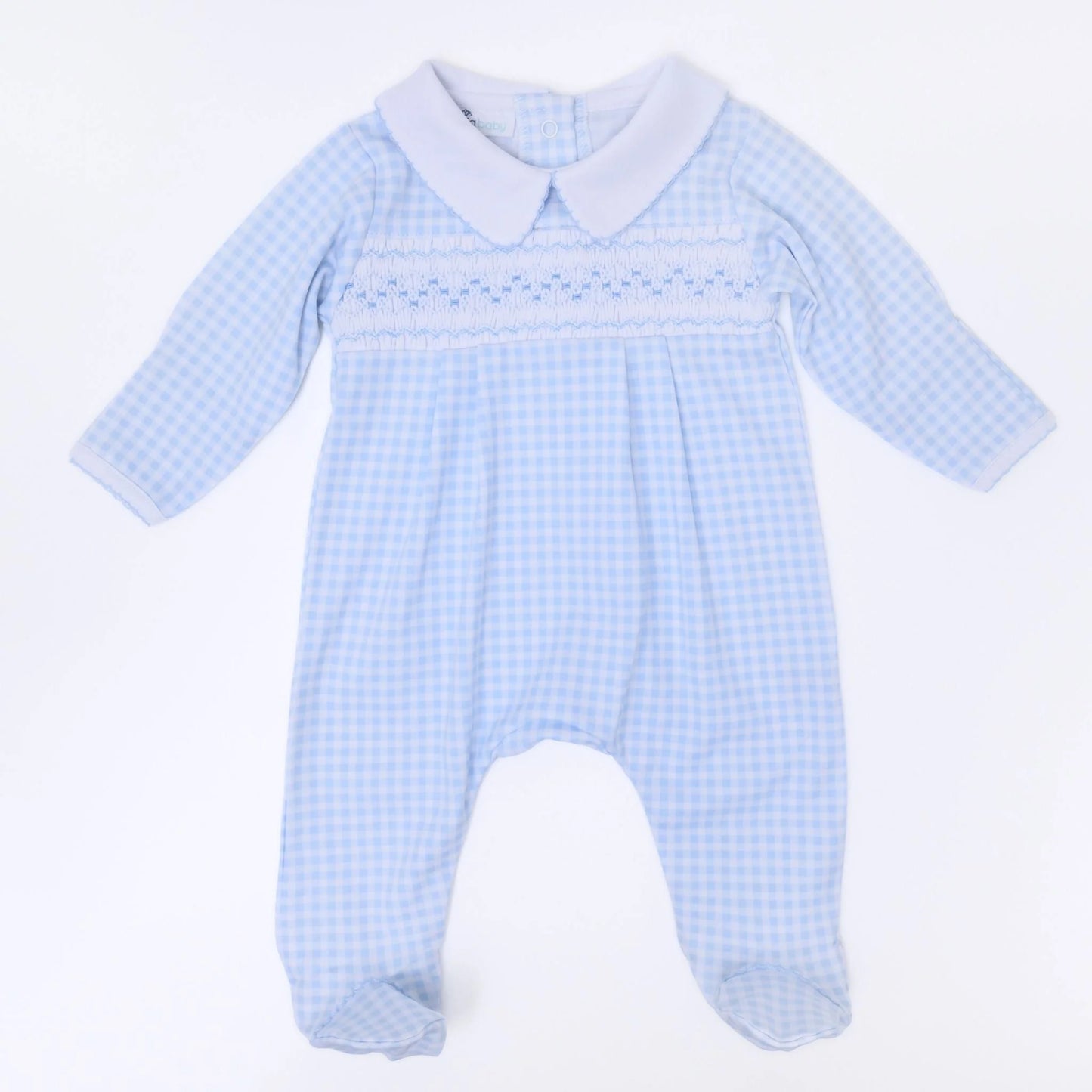 Mini Checks Blue Collared Footie