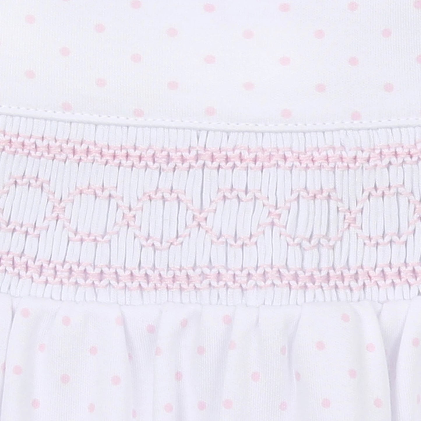 Mini Dots Smocked Footie - Pink