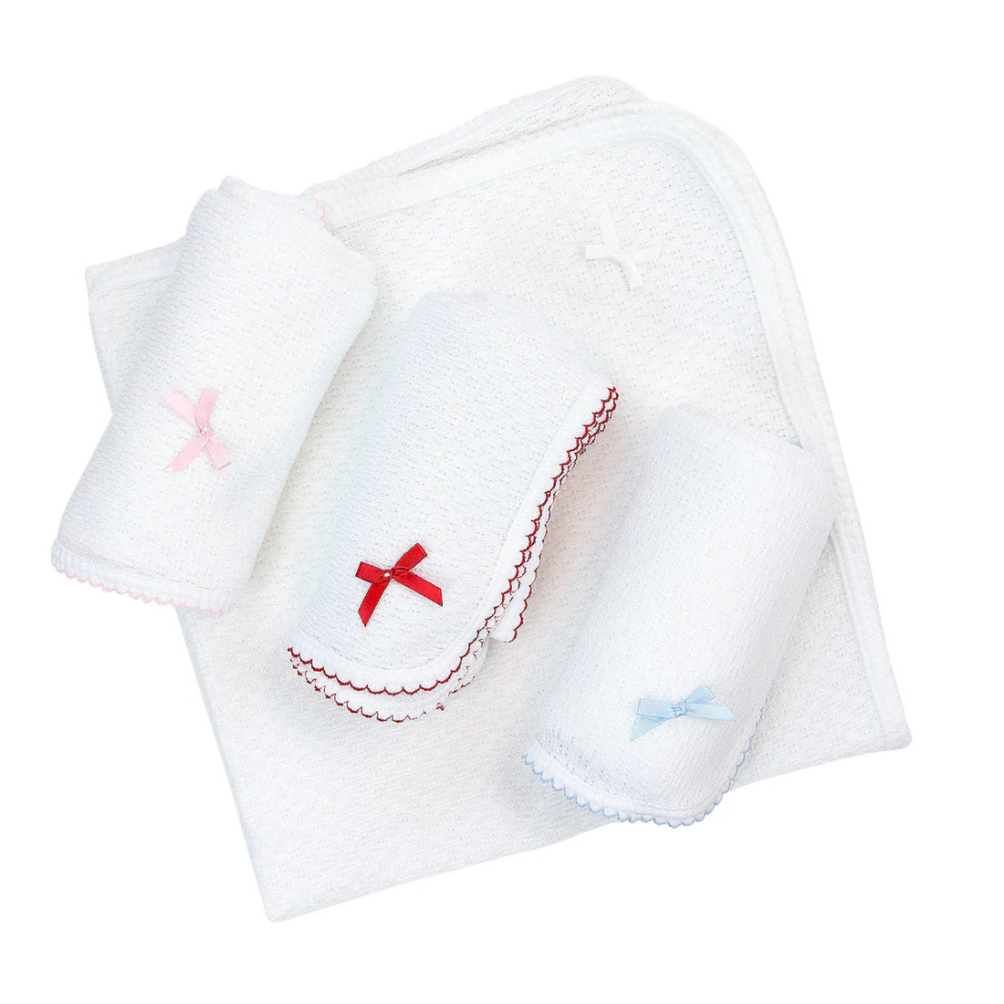 Receiving Blanket w/ Bow - Red