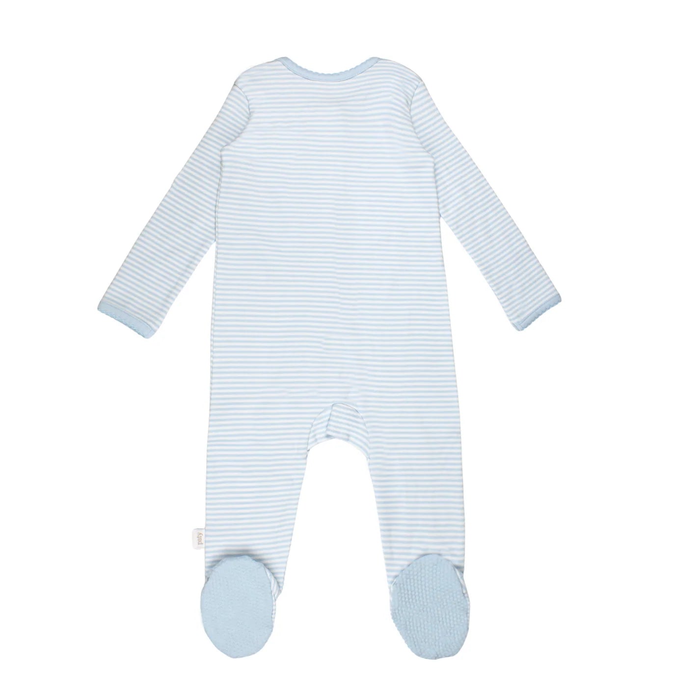 Blue Stripe Zipper Footie PJ