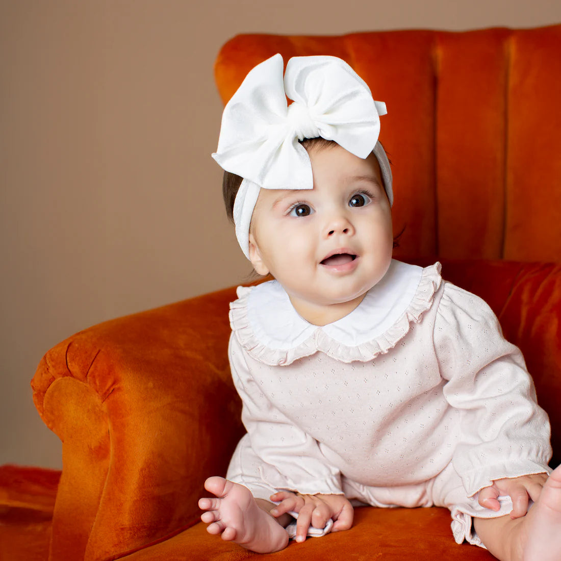 Girls Pink Pointelle Knit Romper