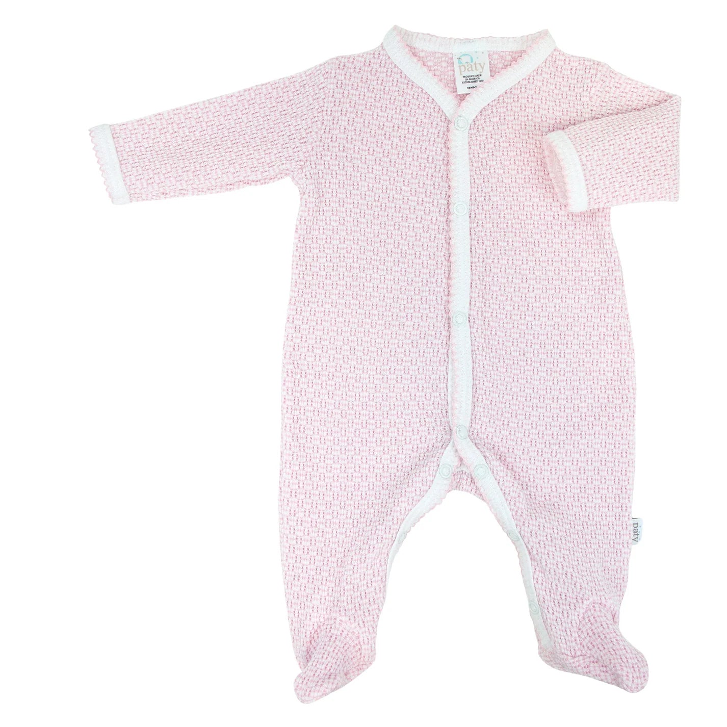 Knit Footie Solid Pink