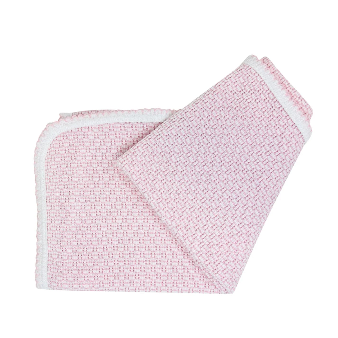 Knit Swaddle Blanket Pink with Bow