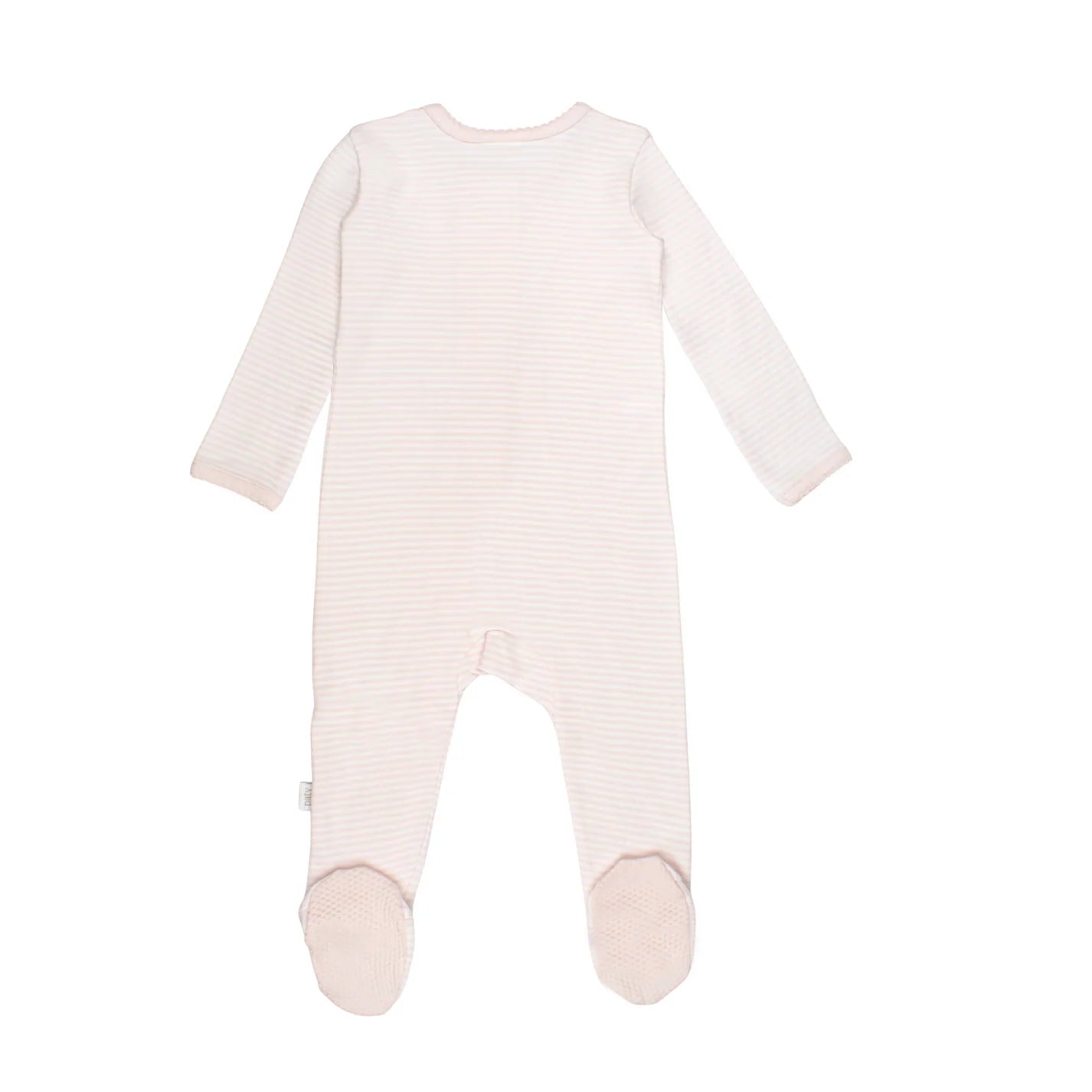 Pink Stripe Zipper Footie PJ