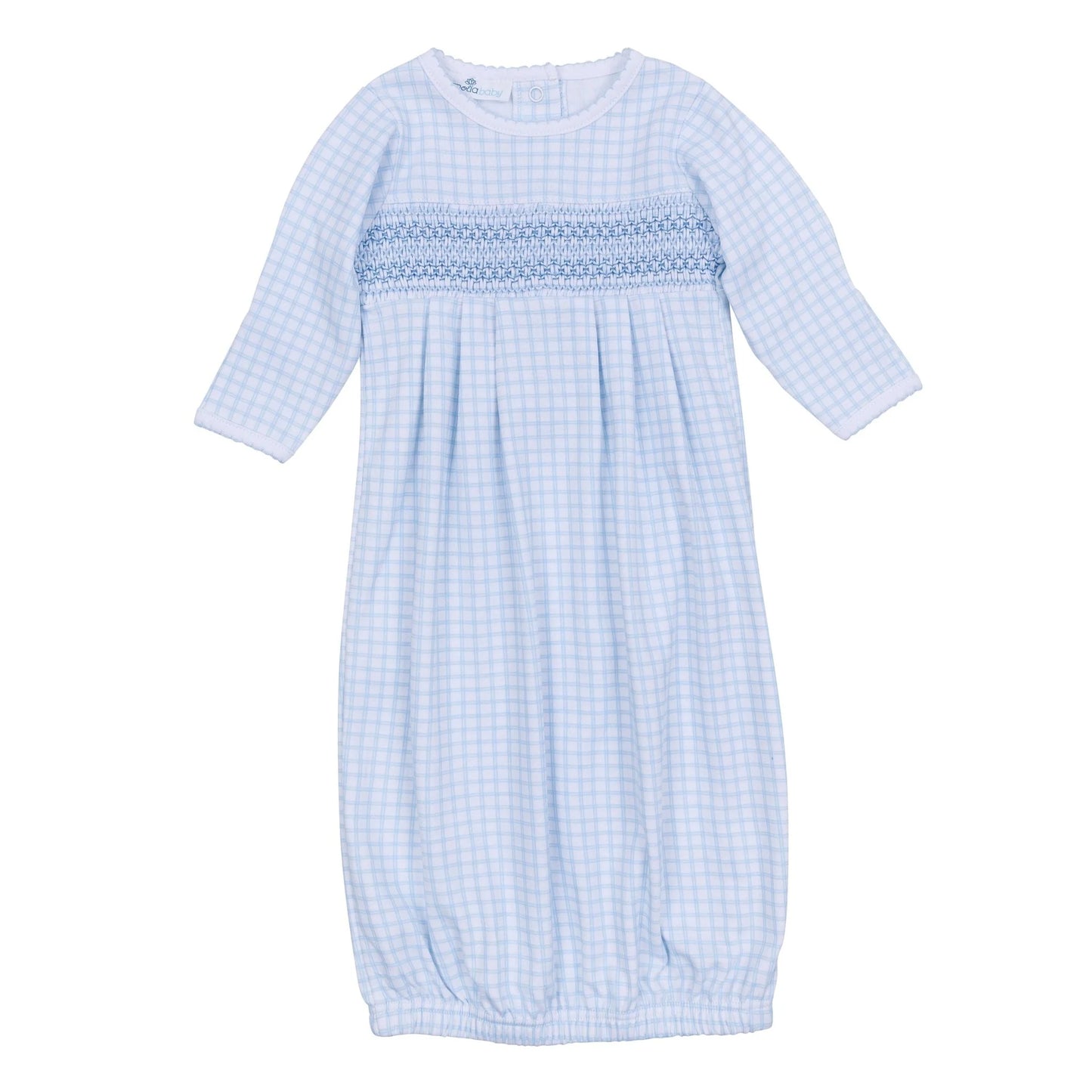 Peek-A-Boo Wishes Smocked Gown - Blue