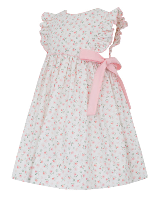 Pink Floral Side Tie Dress