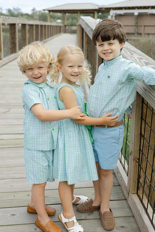 BaileyBoys Green Plaid Button Down