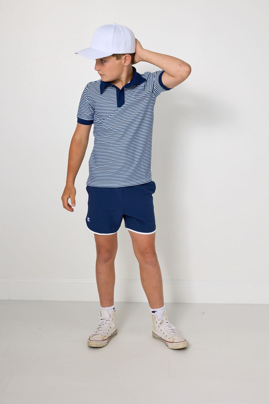 Navy Thin Stripe Polo