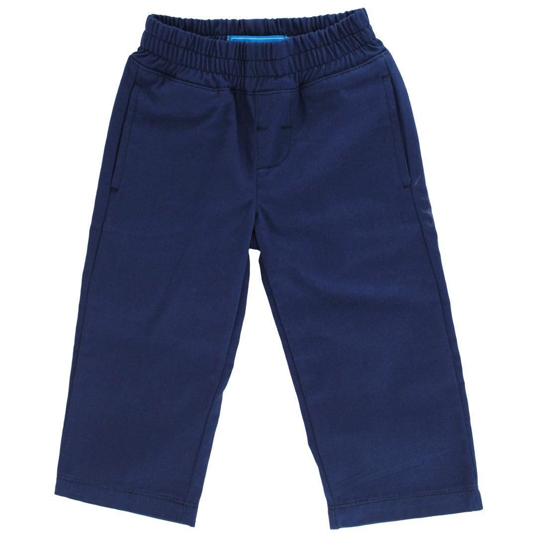Pull On Navy Twill Pants