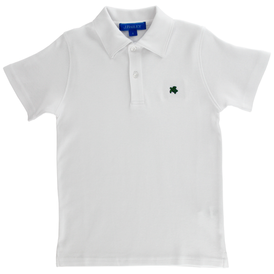 Short Sleeve White Polo