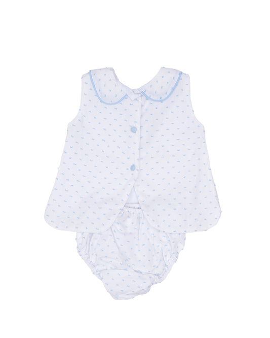 Blue Swiss Dot Raleigh Bloomer Set